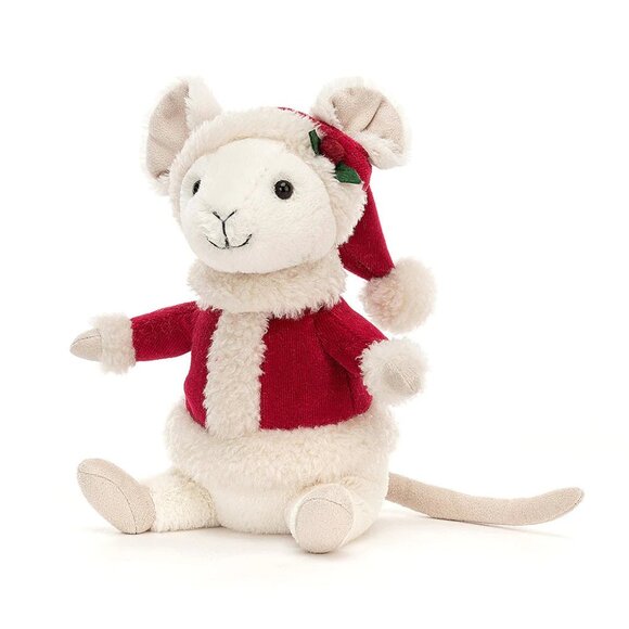 Jellycat Christmas Merry Mouse Soft Toy Stuffed Animal - Picture 1 of 9